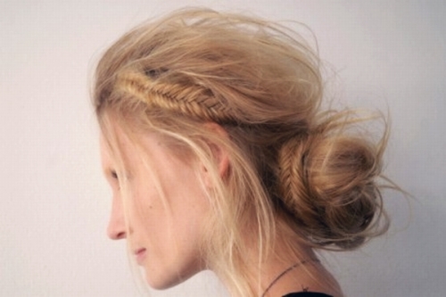 fishtail-braid-with-low-bun-messy